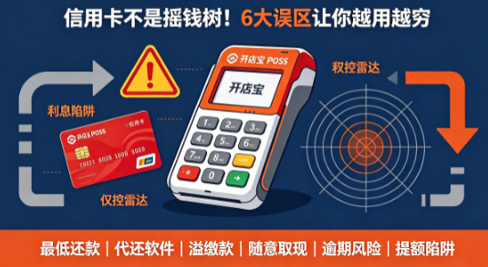 开店宝POS机：信用卡不是摇钱树！6大误区让你越用越穷 